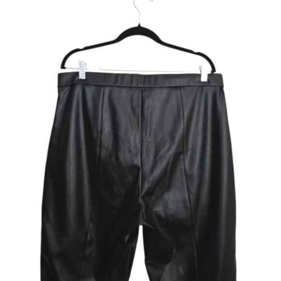 H by Halston Vegan Leather Black Cropped Ankle Pants XL - Picture 8 of 16